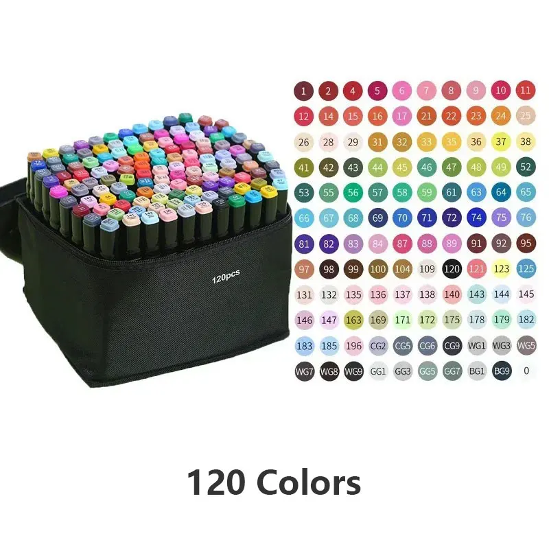24-168 Colored Marker Pens Set Manga Brush Pen - Image 7