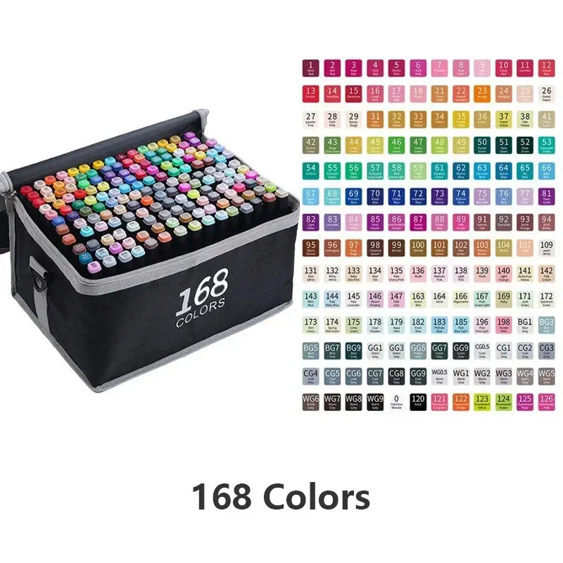 24-168 Colored Marker Pens Set Manga Brush Pen - Image 8